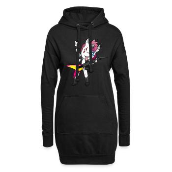 Licorne en métal lourd - Sweat-shirt à capuche long Femme - noir - Devant