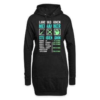 Landmaschinenmechaniker Handwerker Stundenlohn - Hoodie-Kleid - Schwarz - Vorne