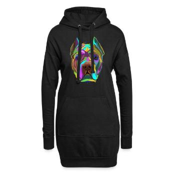 Cane Corso Italiano - Sweat-shirt à capuche long Femme - noir - Devant