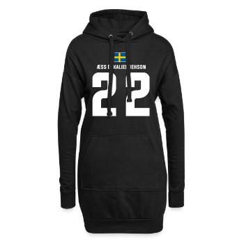 Schwedische Namen Fußball Sauf Mallorca Trikot - Hoodie-Kleid - Schwarz - Vorne