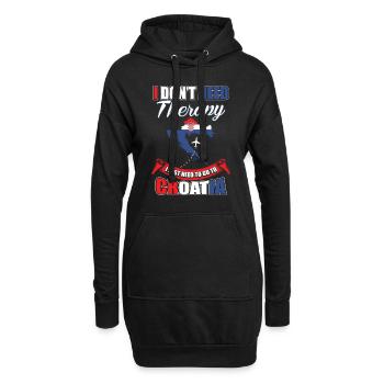 Kroatien - Hoodie-Kleid - Schwarz - Vorne