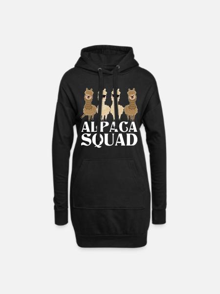 Alpaka - Hoodie-Kleid - Schwarz