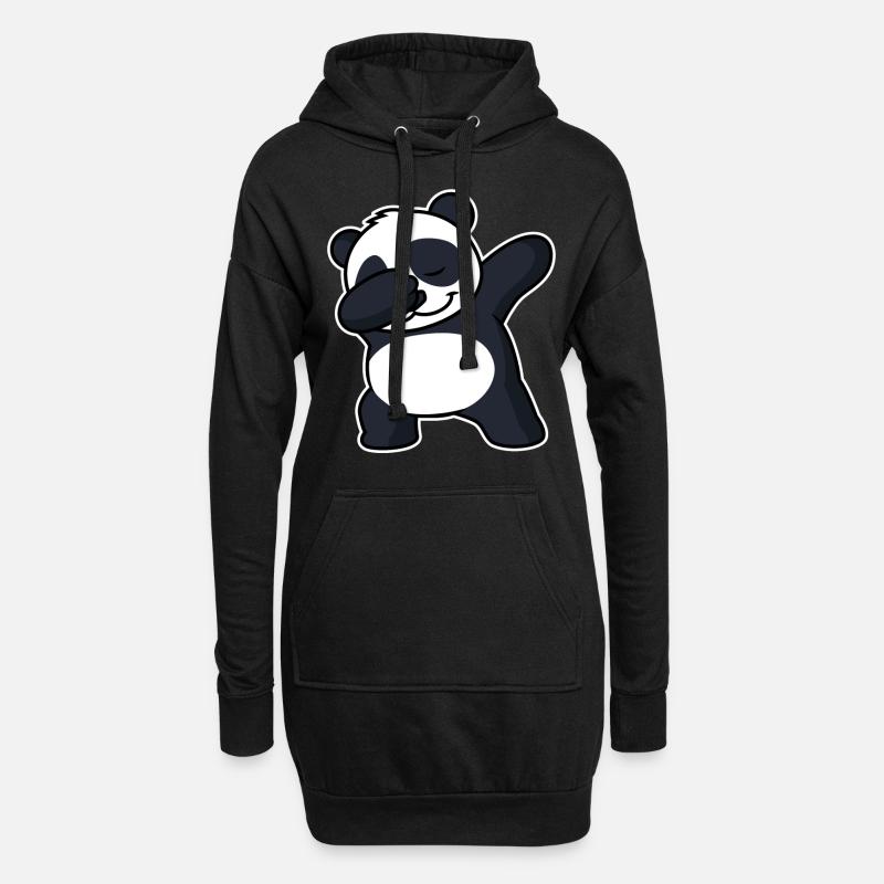 DAB Panda - Hoodie-Kleid - Schwarz