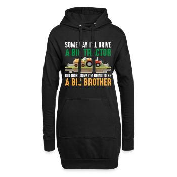 Petit frère frère tracteur grand fils frère - Sweat-shirt à capuche long Femme - noir - Devant