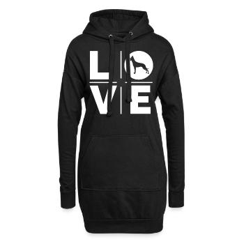 Malinois Liebe - Hoodie-Kleid - Schwarz - Vorne