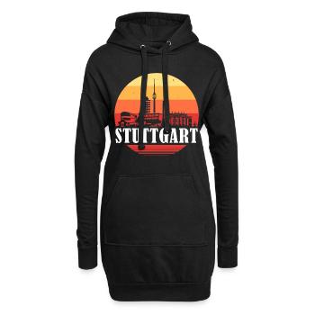 Stuttgart Retro Skyline - Hoodie-Kleid - Schwarz - Vorne