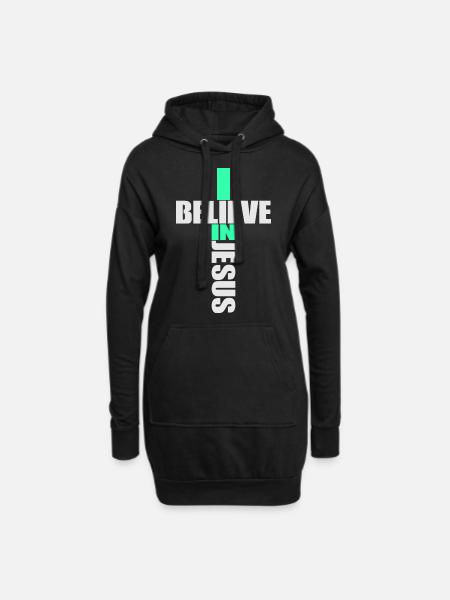 I Believe In Jesus - Religion Kreuz Christentum - Hoodie-Kleid - Schwarz