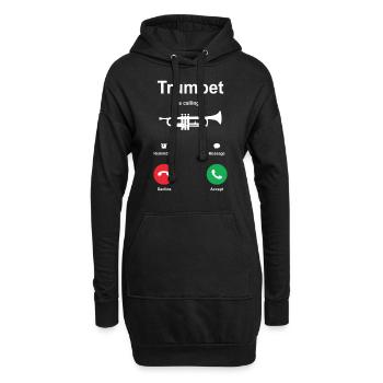 Trompete - Hoodie-Kleid - Schwarz - Vorne