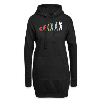 Trompete - Hoodie-Kleid - Schwarz - Vorne