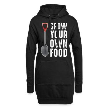 Jardinier drôle pelle plante jardin - Sweat-shirt à capuche long Femme - noir - Devant