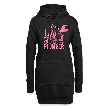 Plombier équipe plomberie plombier plombier - Sweat-shirt à capuche long Femme - noir - Devant