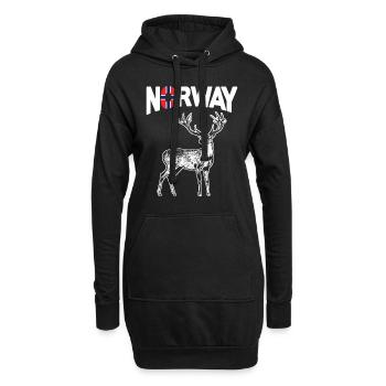 Norwegen - Hoodie-Kleid - Schwarz - Vorne