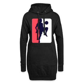 Fußball Logo Verein Fußballer - Hoodie-Kleid - Schwarz - Vorne