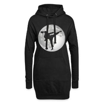 Fille de taekwondo - Sweat-shirt à capuche long Femme - noir - Devant