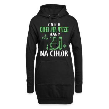 Chemie Lehrer Chemiker Chemielehrer Na Chlor Witze - Hoodie-Kleid - Schwarz - Vorne