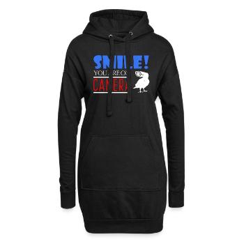 Souriez que vous êtes devant la caméra - Sweat-shirt à capuche long Femme - noir - Devant
