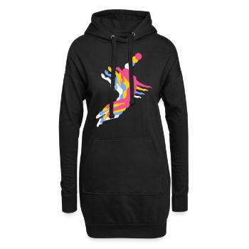 Volley-ball de beach-volley - Sweat-shirt à capuche long Femme - noir - Devant