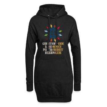 Anti Rassismus Sprüche - Hoodie-Kleid - Schwarz - Vorne