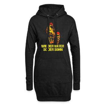Wie der Vater so der Sohn Feuerwehr Papa - Hoodie-Kleid - Schwarz - Vorne