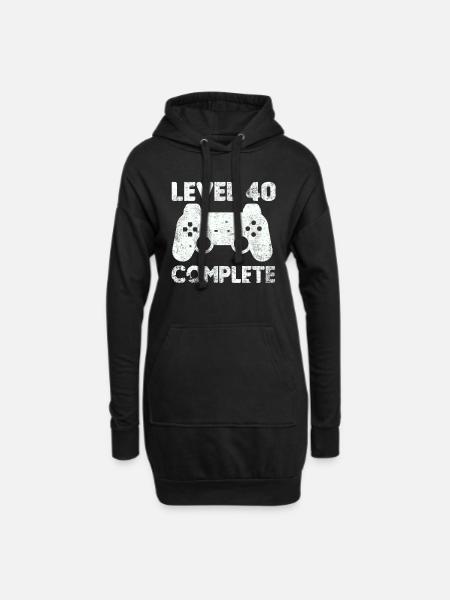 Level 40 Complete 40th Birthday 1979 - Hoodie Dress - black