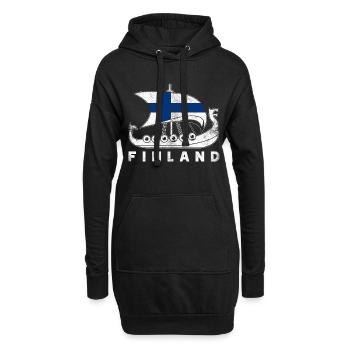 Finland Finne - Hoodie-Kleid - Schwarz - Vorne