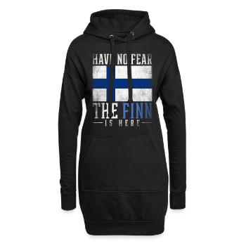 Nationalité finlandaise - Sweat-shirt à capuche long Femme - noir - Devant