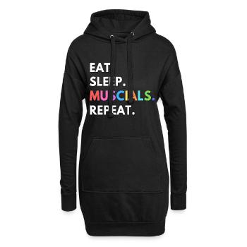 manger sommeil répétition musculaire - Sweat-shirt à capuche long Femme - noir - Devant