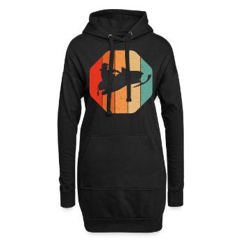T-shirt rétro de traîneau de motoneige vintage - Sweat-shirt à capuche long Femme - noir - Devant