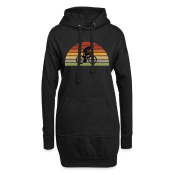 Vintage Fahrrad Retro Sonnenaufgang Radfahrer - Hoodie-Kleid - Schwarz - Vorne
