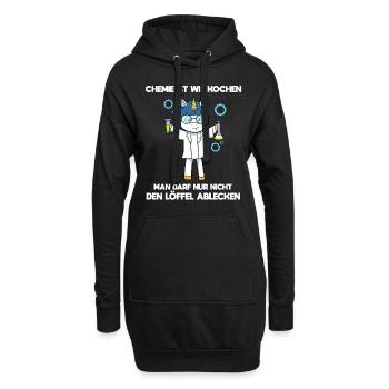Chemie Ist Wie Kochen Einhorn Laborant Labor - Hoodie-Kleid - Schwarz - Vorne