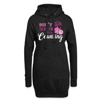 Crochet, fil au crochet - Sweat-shirt à capuche long Femme - noir - Devant