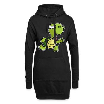 Tortue fitness drôle - Sweat-shirt à capuche long Femme - noir - Devant