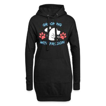 Toilettage avec un style de chien de passion - Sweat-shirt à capuche long Femme - noir - Devant