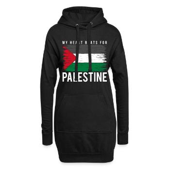 Palästina Herz - Hoodie-Kleid - Schwarz - Vorne