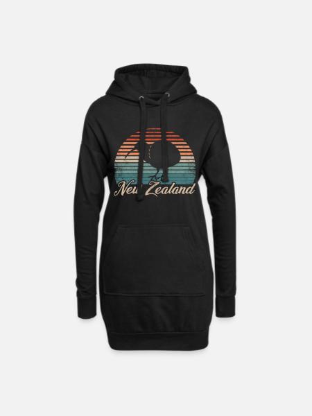 Neuseeland - Hoodie-Kleid - Schwarz