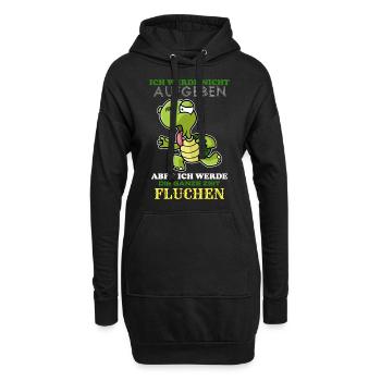Lahme Schildkröte Fitness Lustig - Hoodie-Kleid - Schwarz - Vorne