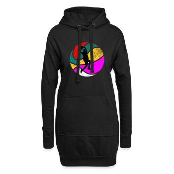 Cadeau de basket-ball vintage rétro des années 60 des années 70 - Sweat-shirt à capuche long Femme - noir - Devant