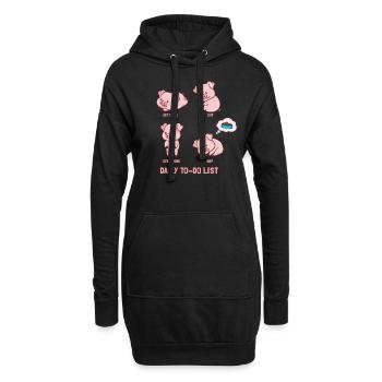 Liste des porcs à faire - Sweat-shirt à capuche long Femme - noir - Devant