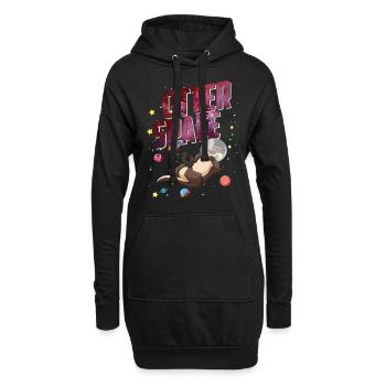 Otter Space Astronaut Otter Funny Animal Lovers - Hoodie-Kleid - Schwarz - Vorne
