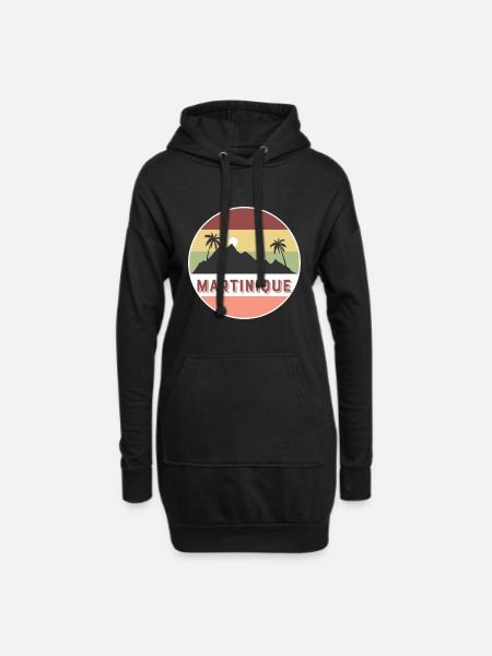 pays et pays rétro martinique - Sweat-shirt à capuche long Femme - noir