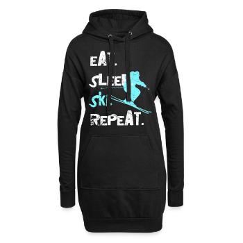 Ski Ski Ski Skieur Descente - Sweat-shirt à capuche long Femme - noir - Devant