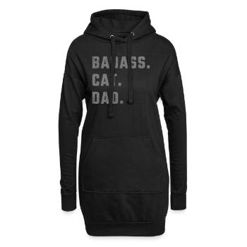 Badass Cat Dad - Sweat-shirt à capuche long Femme - noir - Devant