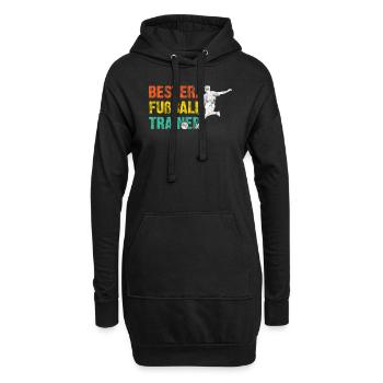Bester Fußballtrainer Retro Motiv Geschenkidee - Hoodie-Kleid - Schwarz - Vorne