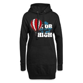 Ballonfahrer Ballonfahren Heißluftballon Pilot Fun - Hoodie-Kleid - Schwarz - Vorne