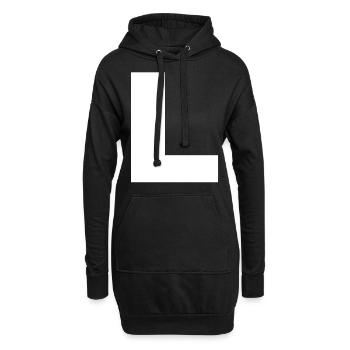 Buchstabe Initialen L - Hoodie-Kleid - Schwarz - Vorne
