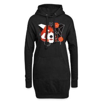 Panda rouge Low Poly Panda rouge Polygone Animal - Sweat-shirt à capuche long Femme - noir - Devant