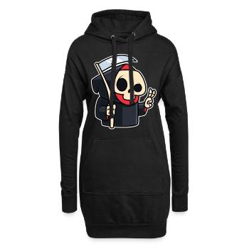 Faucheuse Victory Drôle - Sweat-shirt à capuche long Femme - noir - Devant