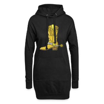 Bottes de danse western line vintage danse - Sweat-shirt à capuche long Femme - noir - Devant