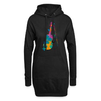 Joueur de violon violon violon cadeau - Sweat-shirt à capuche long Femme - noir - Devant