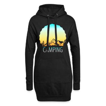 Camping-car camping-car - Sweat-shirt à capuche long Femme - noir - Devant